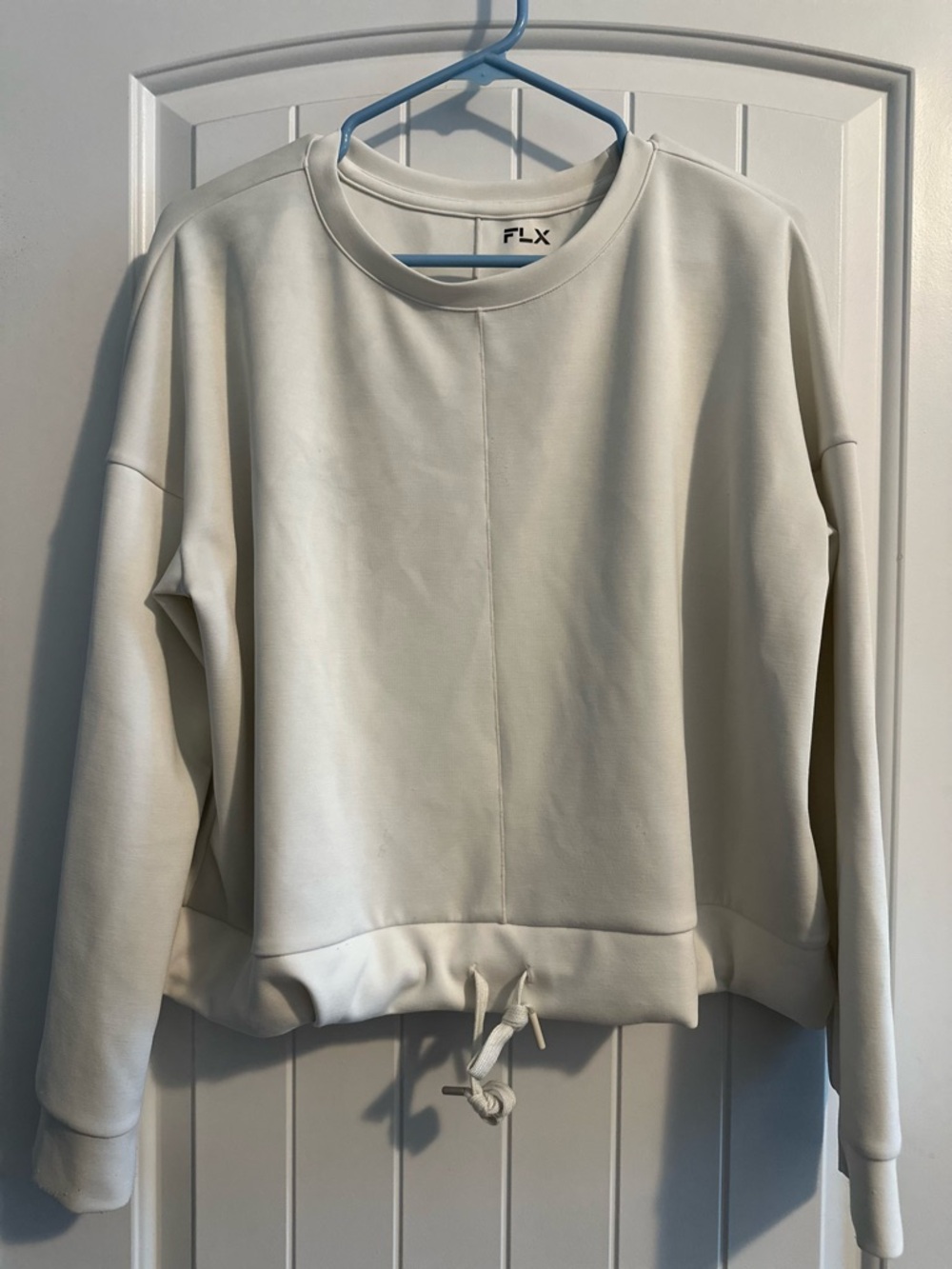 FLX Cropped Crewneck Sweatshirt Drawstring Hem – Women’s Large